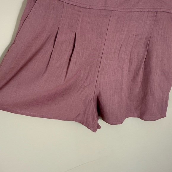 Express shorts high waisted linen shorts pink pull on size L NWT - Picture 4 of 6